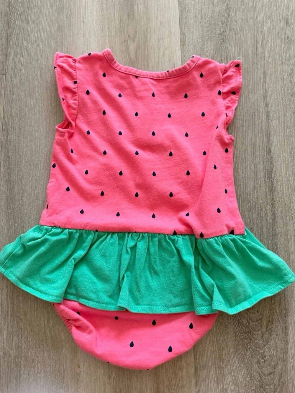 Carter’s Baby Girl Summer Watermelon Onesie Ruffle Dress size 12 months